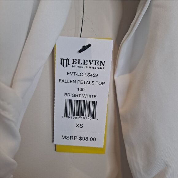 EleVen by Venus Williams fallen petals wrap long sleeve top White NWT. - Picture 6 of 8